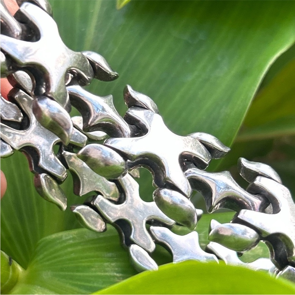 Designer Lord Camelot Heavyweight Chunky man's  Silver Link Bracelet 8” 92grams